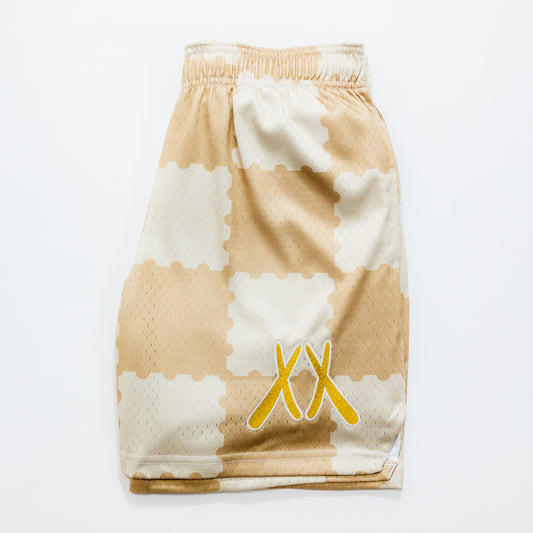 COFFEE "COMPLETED PUZZLE" KROSS'D MESH SHORTS
